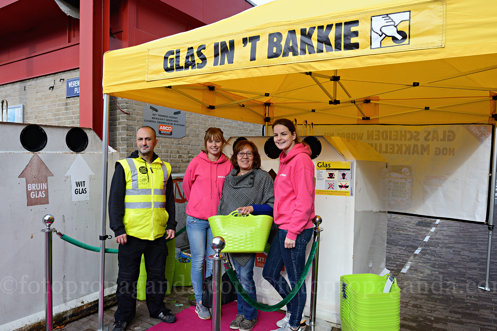 Fel groene tas voor glas