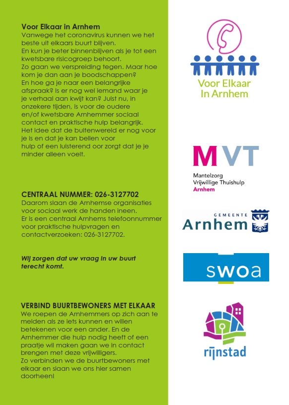 Voor elkaar in Arnhem flyer